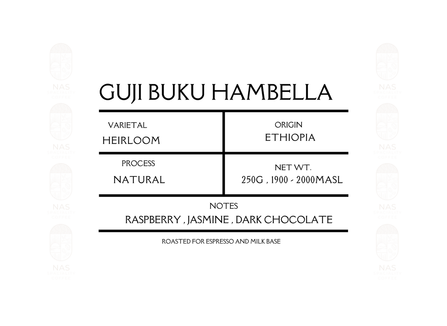 Guji Buku Hambella - Ethiopia (Espresso )