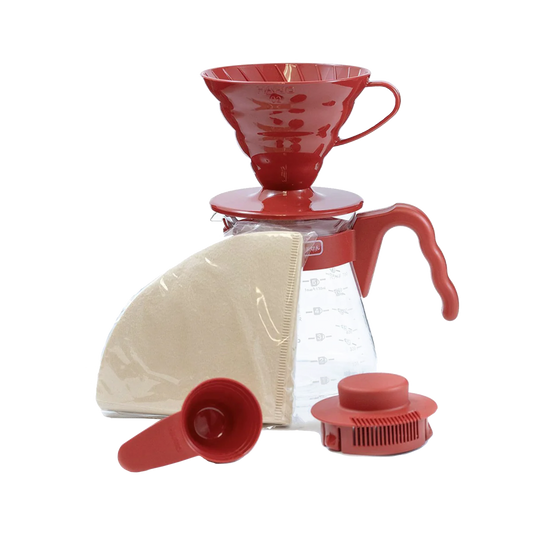 Hario V60 Coffee Server Set 02 - Red