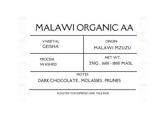 Malawi Organic AA - Malawi (Espresso )